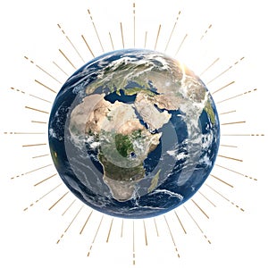 Earth astronomy light illustration isolated on white