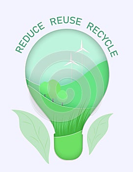 Illustration about Earth day, World Environment Day, green energy