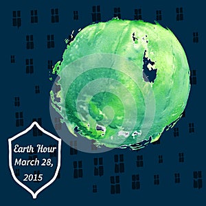 Illustration for Earth Hour annual international event