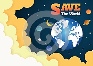 Illustration of Earth and Moon rotates in orbit