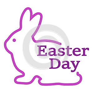 Illustration of an Easter bunny outline with text