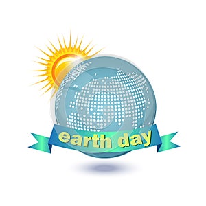 Illustration of an eco-friendly green earth design isolated on a white background.