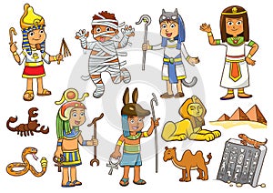 Illustration of egypt child cartoon character.