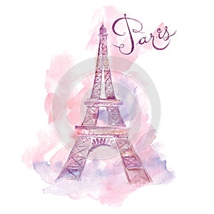 Illustration with Eiffel tower photo