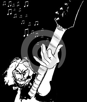 Illustration of Electric guitar player