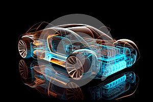 An Illustration of Electrical vehicle concept, Humanly enhanced AI Generated image