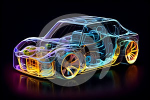 An Illustration of Electrical vehicle concept, Humanly enhanced AI Generated image
