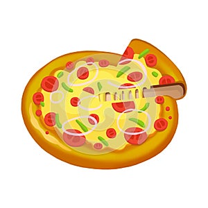 Illustration: Elements Set: Delicious Pizza. photo