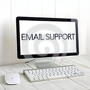 Email support message isolated on white background