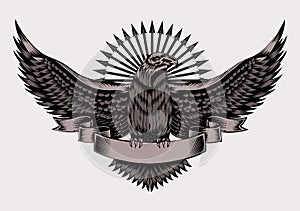 Illustration of emblem with eagle