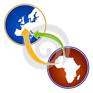 Illustration about emigration from Africa photo