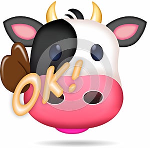 Illustration emoticon bull set cartoon isolated