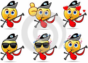 Illustration emoticon cartoon isolated regional spain, icon happy ok photo