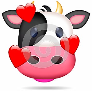 Illustration emoticon cow cartoon isolated photo