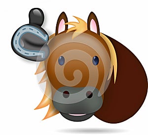 Illustration emoticon horse cartoon isolated