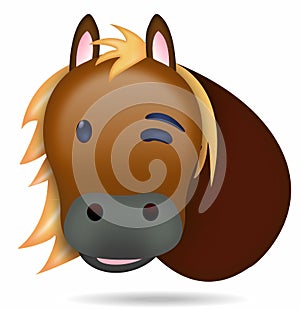 Illustration emoticon horse set cartoon isolated