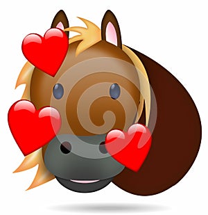 Illustration emoticon horse set cartoon isolated