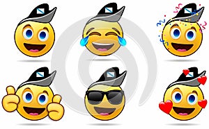 Illustration emoticon set cartoon isolated regional spain.