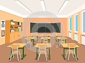 Illustration of an empty classroom