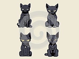 Illustration of Enigmatic Black Sphynx Cat photo