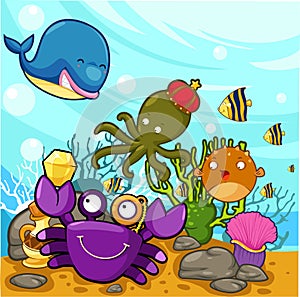 Illustration Enjoyed under the sea