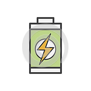 Illustration of environmental concept battery charged