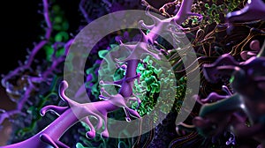 illustration of an enzymes catalyzing.