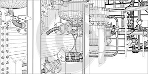 Illustration of equipment for heating system