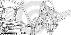 Illustration of equipment for heating system