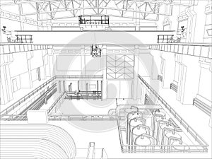 Illustration of equipment for heating system