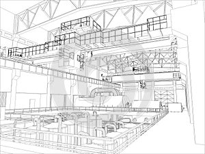 Illustration of equipment for heating system