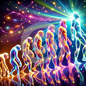 illustration of the evolution of humanity