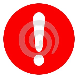 Exclamation mark red icon photo