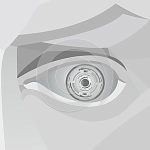 Illustration of eye detail, vector drawing