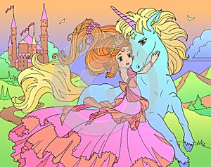 Illustration The Fairy and Unicorn