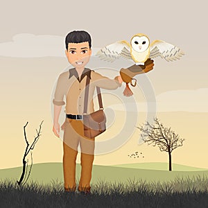 Illustration of falconer