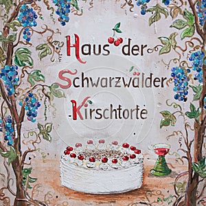 Illustration of the famous Schwarzwalder Kirschtorte