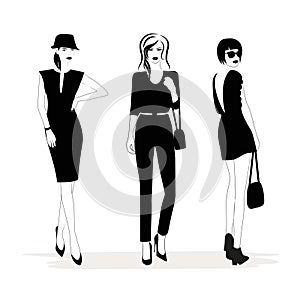 Illustration of Fashion stylish women.