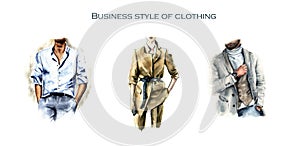 illustration, a fashionable image for a business man, for a business woman, business style of clothing