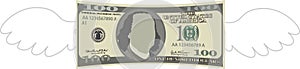 Feathered Deformed 100 dollars note