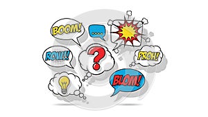 Comic Book Speech Bubbles with Sound Effects and Ideas