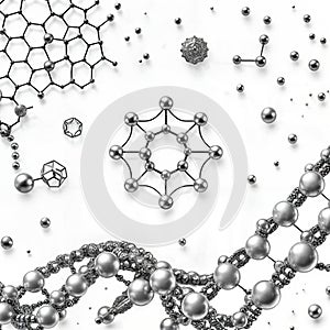 Illustration of parts of the molecular lattice of an unknown substance photo