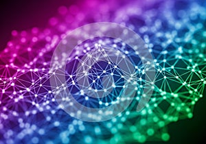 Illustration features a complex network of interconnected lines