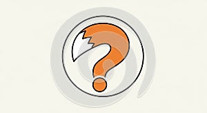 An illustration features an orange question