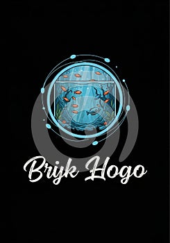 An illustration features a stylized aquarium within a circular frame,