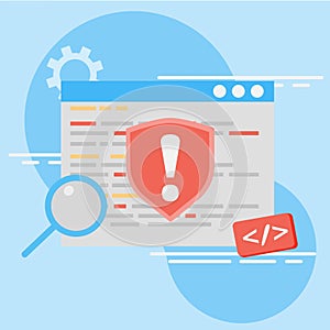 Bug Testing Concepts. Coding Debugging with AI. Code automation testing. Software development, control and debugging.