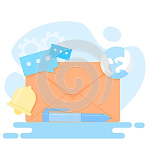 Digital Communication Illustrations: Email, Inbox, Notifications, and Chat for Web and Mobile Design.