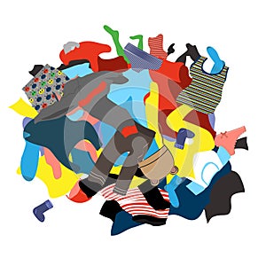Illustration Featuring a Messy Pile of Dirty Laundry