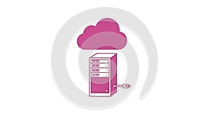 Stylized Data Server and Cloud Connection Illustration for Technology