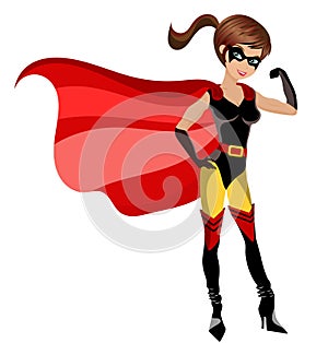 Super Hero Woman Muscles Isolated photo